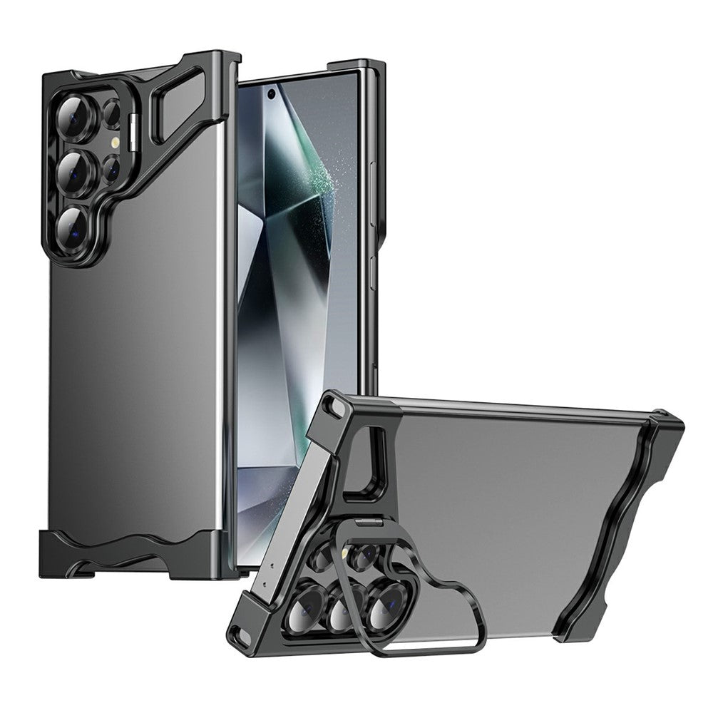 Samsung Galaxy S22 Ultra 5G-bumpercover med objektivstativ og varmeafledende metalhjørner