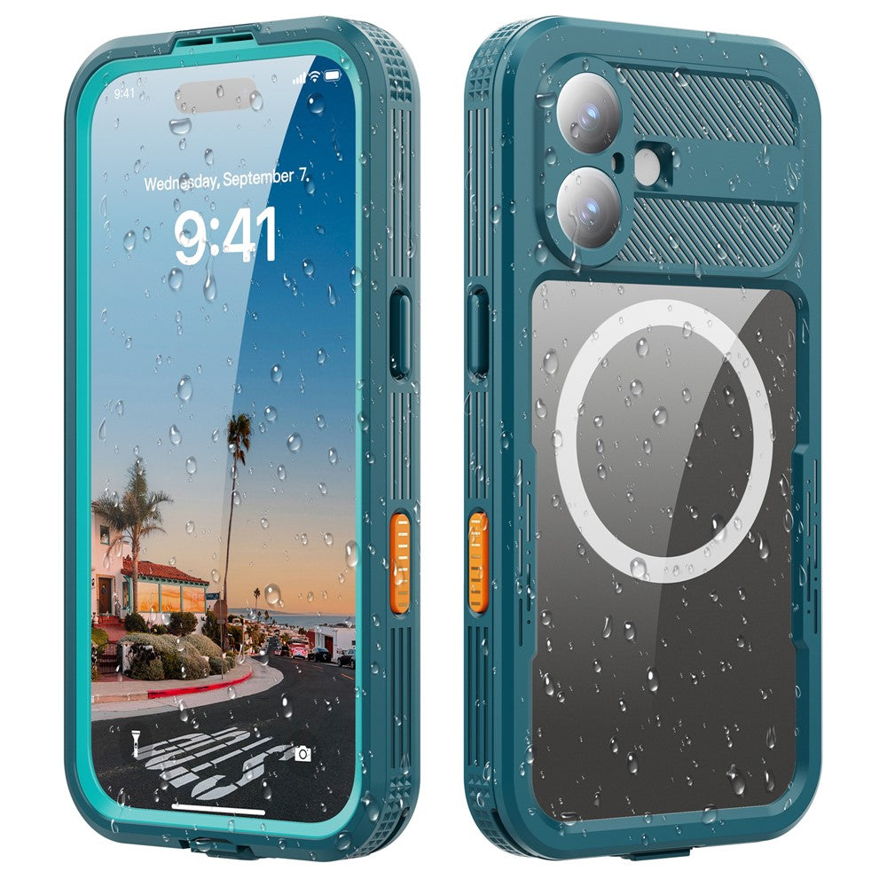 SHELLBOX för iPhone 17 IP68 vattentätt skal kompatibelt med MagSafe genomskinligt mobilfodral