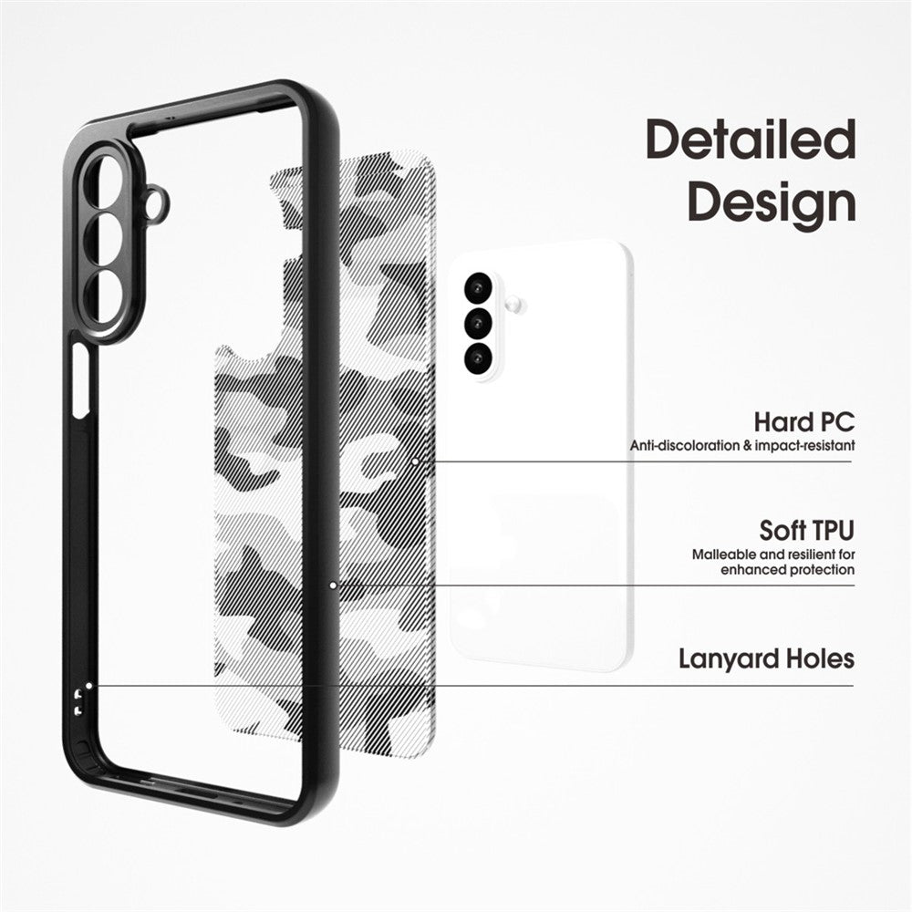 IBMRS Cover til Samsung Galaxy A18 5G / A18 4G / A17 5G / A17 4G, blød TPU-ramme, hårdt PC-bagcover, anti-fald telefoncover