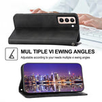 For Samsung Galaxy S22+ 5G Calf Texture PU Leather Imprinted Rhombus Pattern Case Phone Wallet Stand Cover with Strap