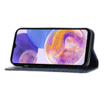 Samsung Galaxy S22 Ultra 5G, tegnebogsetui med kalveskindstekstur, PU-læder, præget rombemønster og rem