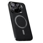 For Xiaomi 15S Pro Magnetic Case PU TPU PC Phone Back Cover with Metal Lens Frame