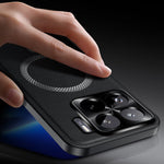 For Xiaomi 15S Pro Magnetic Case PU TPU PC Phone Back Cover with Metal Lens Frame