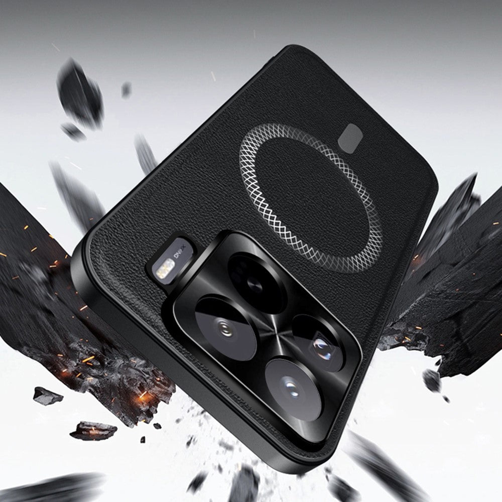 For Xiaomi 15S Pro Magnetic Case PU TPU PC Phone Back Cover with Metal Lens Frame