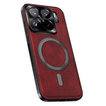 For Xiaomi 15S Pro Magnetic Case PU TPU PC Phone Back Cover with Metal Lens Frame