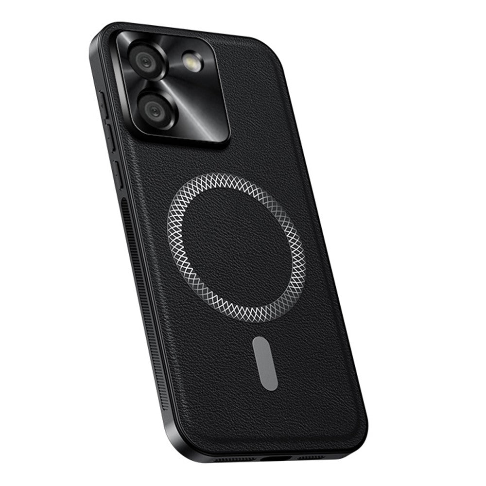 For Xiaomi Poco M7 Pro 5G Case Magnetic Case PU TPU PC Phone Back Cover with Metal Lens Frame