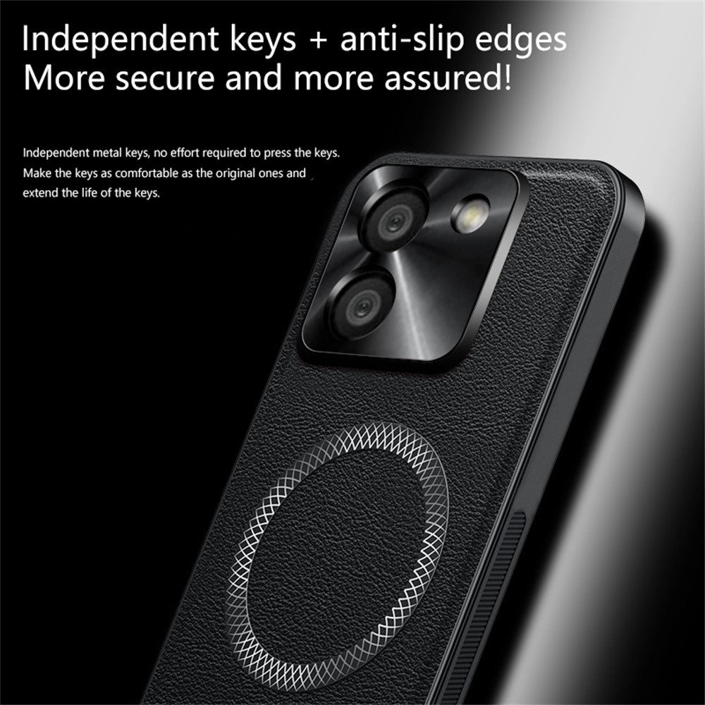 For Xiaomi Poco M7 Pro 5G Case Magnetic Case PU TPU PC Phone Back Cover with Metal Lens Frame