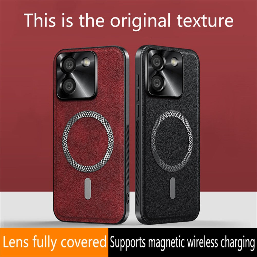For Xiaomi Poco M7 Pro 5G Case Magnetic Case PU TPU PC Phone Back Cover with Metal Lens Frame