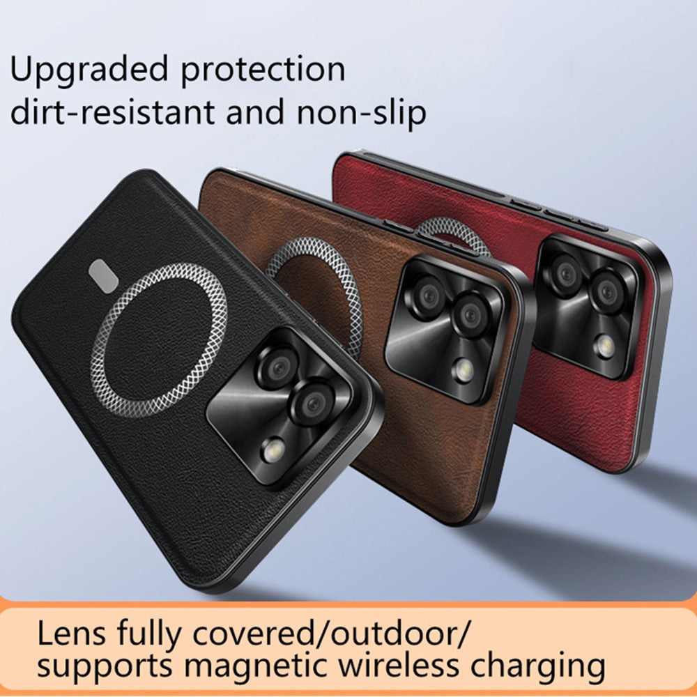 For Xiaomi Poco M7 Pro 5G Case Magnetic Case PU TPU PC Phone Back Cover with Metal Lens Frame