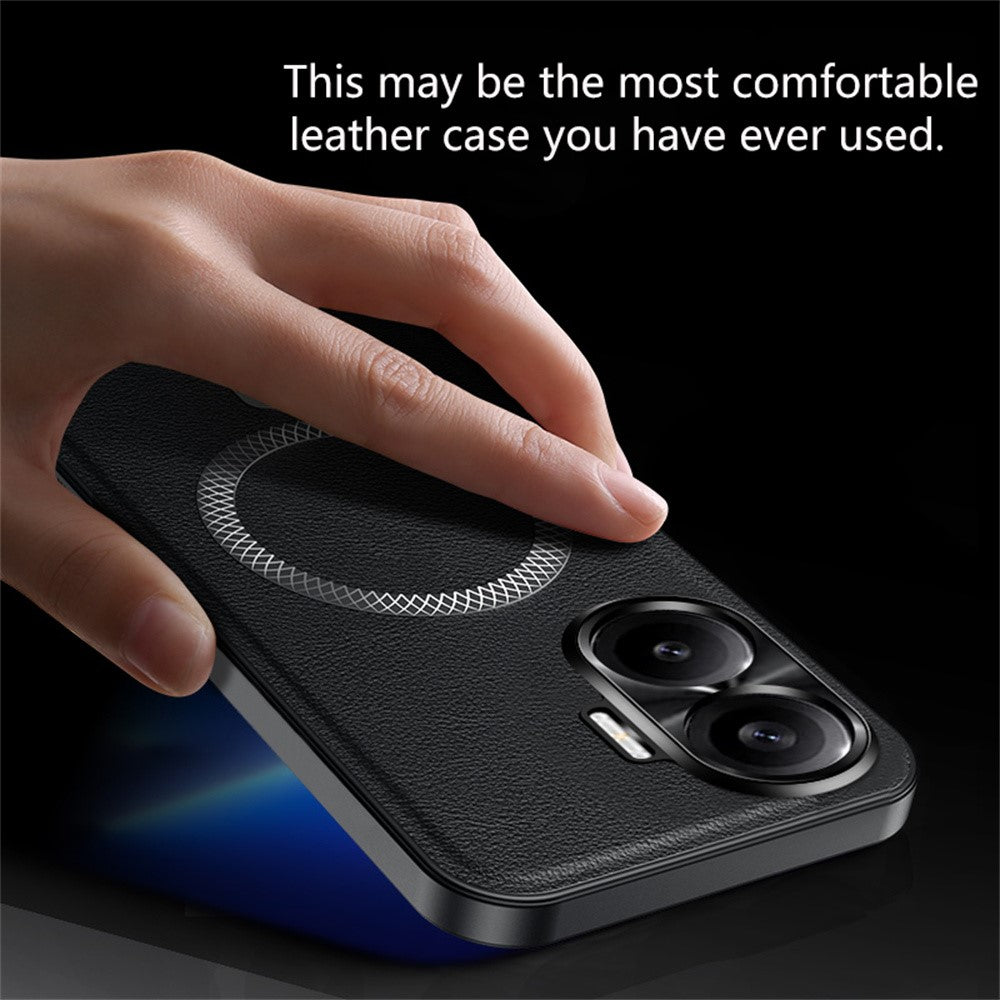 For Xiaomi Redmi Turbo 4 Pro 5G Magnetic Case PU TPU PC Phone Back Cover with Metal Lens Frame