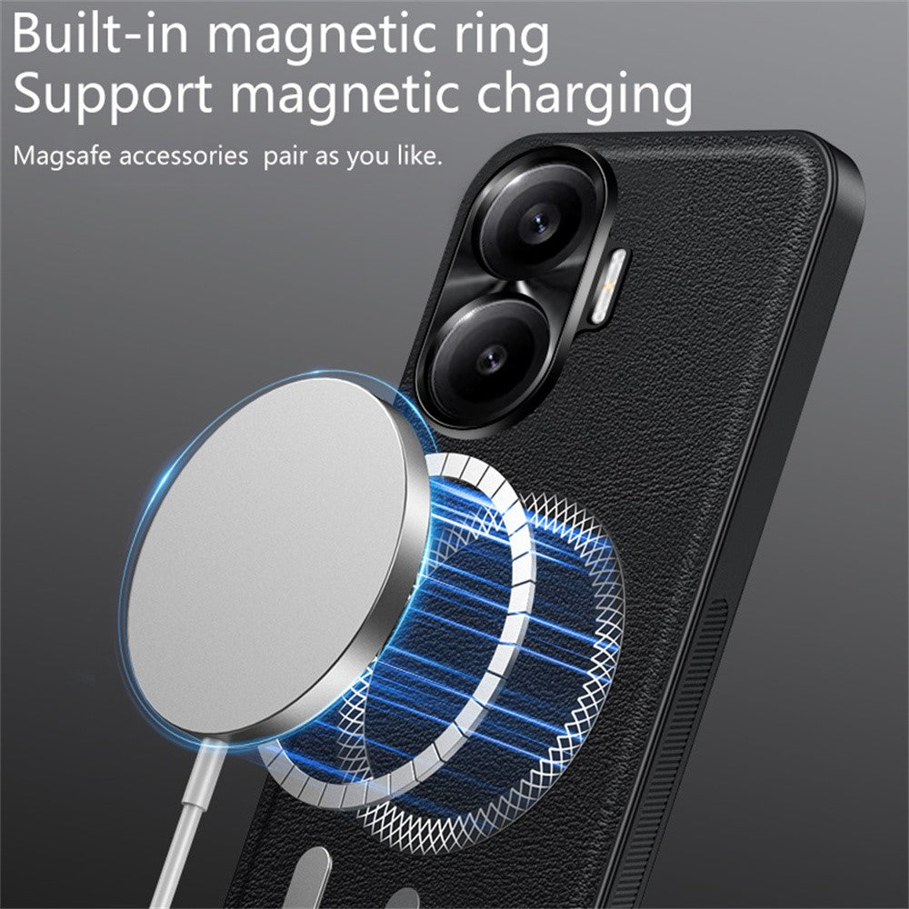 For Xiaomi Redmi Turbo 4 Pro 5G Magnetic Case PU TPU PC Phone Back Cover with Metal Lens Frame