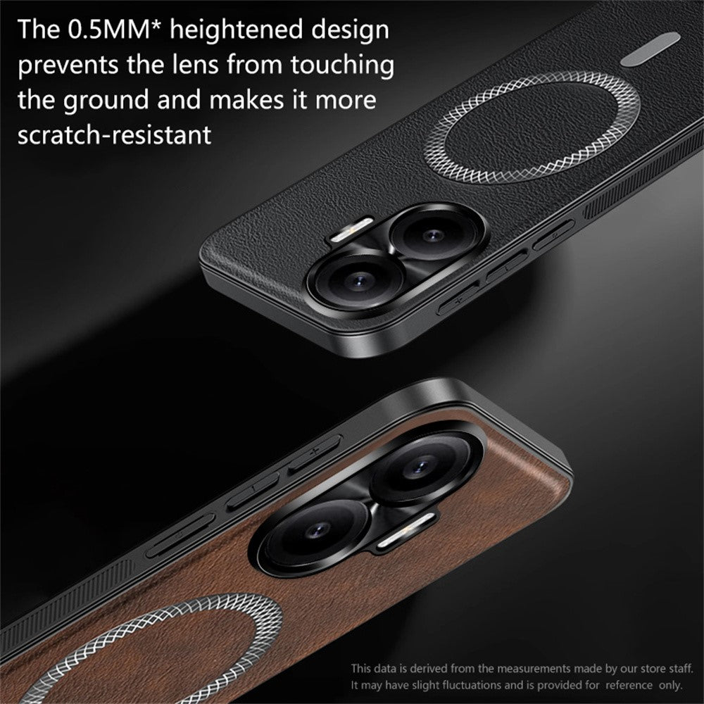 For Xiaomi Redmi Turbo 4 Pro 5G Magnetic Case PU TPU PC Phone Back Cover with Metal Lens Frame