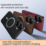 For Xiaomi Redmi Turbo 4 Pro 5G Magnetic Case PU TPU PC Phone Back Cover with Metal Lens Frame