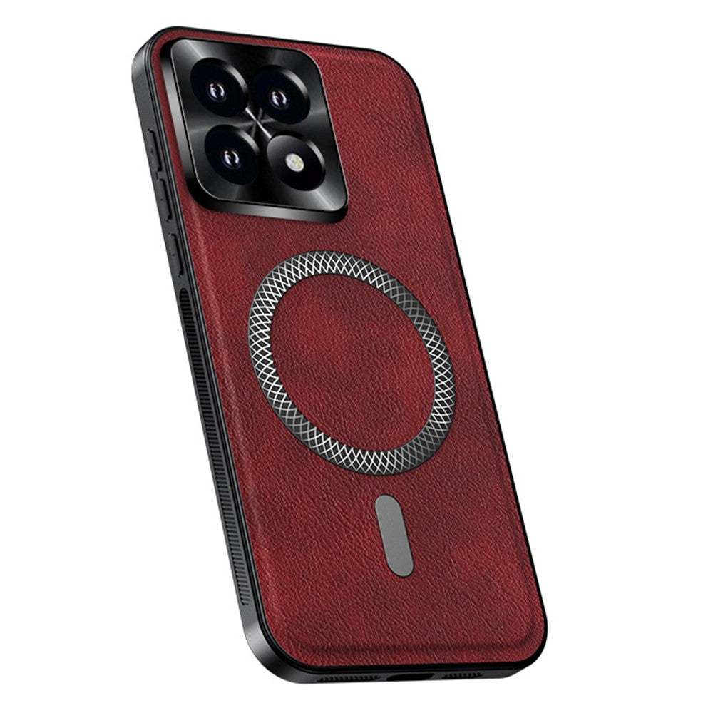 For Xiaomi 14T Pro Magnetic Case PU TPU PC Phone Back Cover with Metal Lens Frame