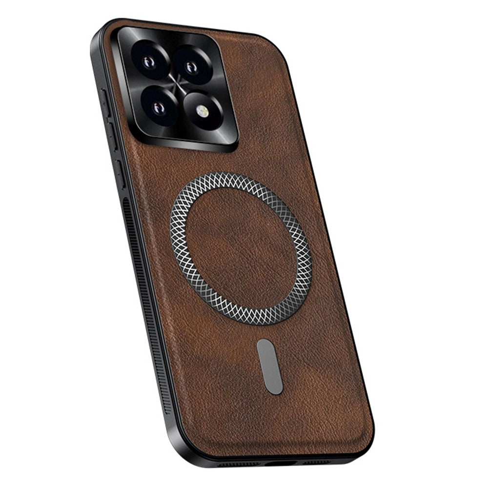 For Xiaomi 14T Pro Magnetic Case PU TPU PC Phone Back Cover with Metal Lens Frame