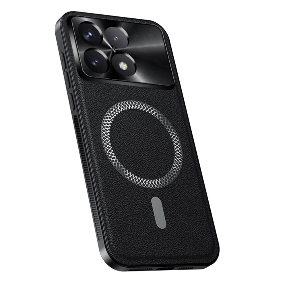 For Xiaomi Redmi K70 5G / Poco F6 Pro 5G Magnetic Case PU TPU PC Phone Back Cover with Metal Lens Frame