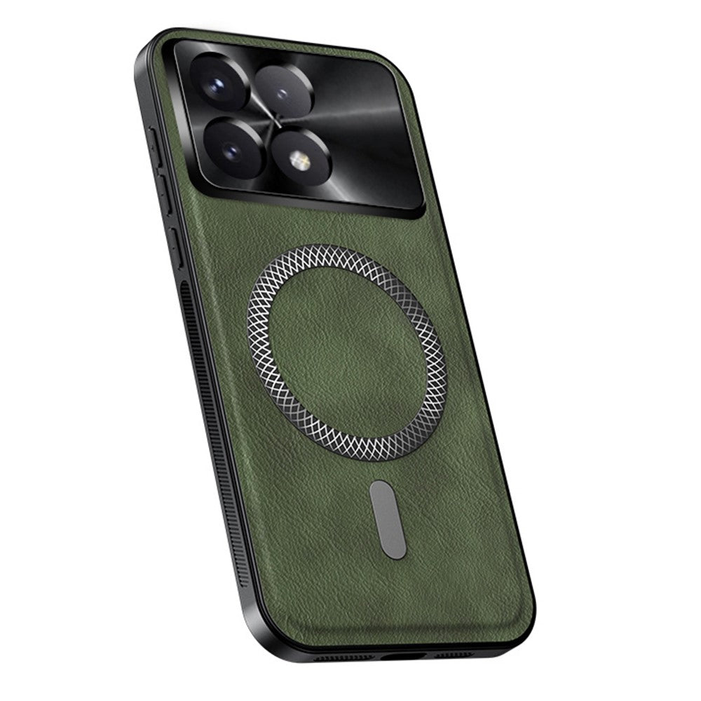 For Xiaomi Redmi K70 5G / Poco F6 Pro 5G Magnetic Case PU TPU PC Phone Back Cover with Metal Lens Frame