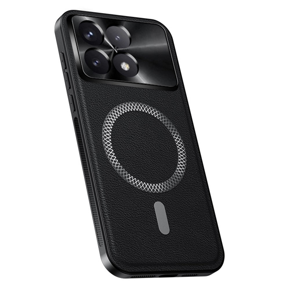For Xiaomi Redmi K70E 5G / Poco X6 Pro 5G Magnetic Case PU TPU PC Phone Back Cover with Metal Lens Frame