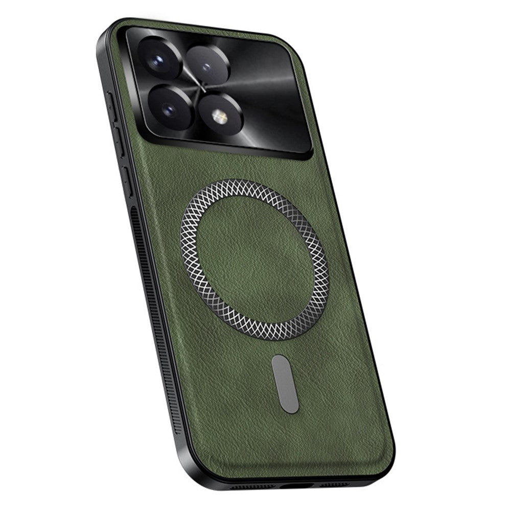 For Xiaomi Redmi K70E 5G / Poco X6 Pro 5G Magnetic Case PU TPU PC Phone Back Cover with Metal Lens Frame