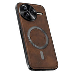 For Xiaomi Redmi K80 5G / Poco F7 Pro 5G Magnetic Case PU TPU PC Phone Back Cover with Metal Lens Frame