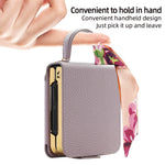 Til Samsung Galaxy Z Flip7 5G etui PU-læder + PC-håndtaske telefoncover med spejl