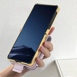 Til Samsung Galaxy Z Flip7 5G etui PU-læder + PC-håndtaske telefoncover med spejl