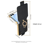 Til Samsung Galaxy Z Flip7 5G Etui PU + PC Beskyttende Telefoncover med Fingerholder