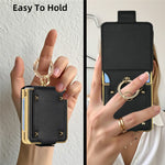 Til Samsung Galaxy Z Flip7 5G Etui PU + PC Beskyttende Telefoncover med Fingerholder