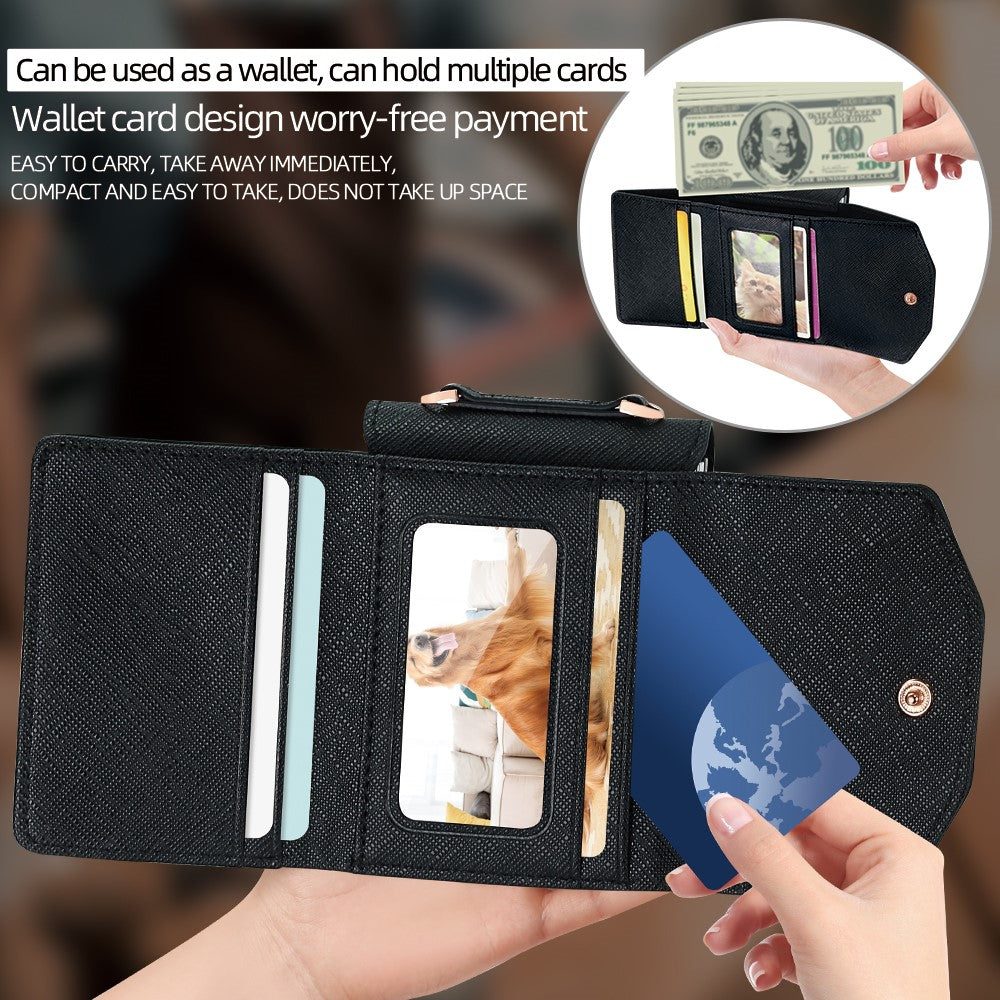 Til Samsung Galaxy Z Flip7 5G Pung-Etui PU + PC Stødsikkert Telefoncover med Håndrem