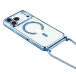 For iPhone 18 Pro Max / 17 Pro Max Case Compatible with MagSafe Electroplating Edge TPU Phone Cover with Shoulder Strap