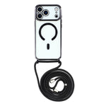 For iPhone 18 Pro Max / 17 Pro Max Case Compatible with MagSafe Electroplating Edge TPU Phone Cover with Shoulder Strap