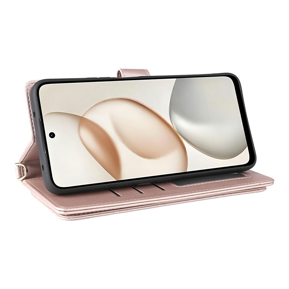 For Honor 400 Smart 5G / 4G / X7d 4G cover med skulder-/håndledsrem læder telefoncover stativ pung