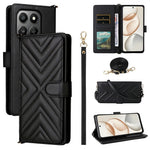 For Honor 400 Smart 5G / 4G / X7d 4G cover med skulder-/håndledsrem læder telefoncover stativ pung