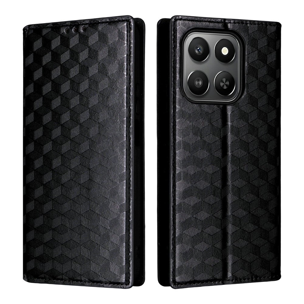 For Honor 400 Smart 5G / 4G / X7d 4G Case Wallet Rhombus Imprinted Leather Phone Cover