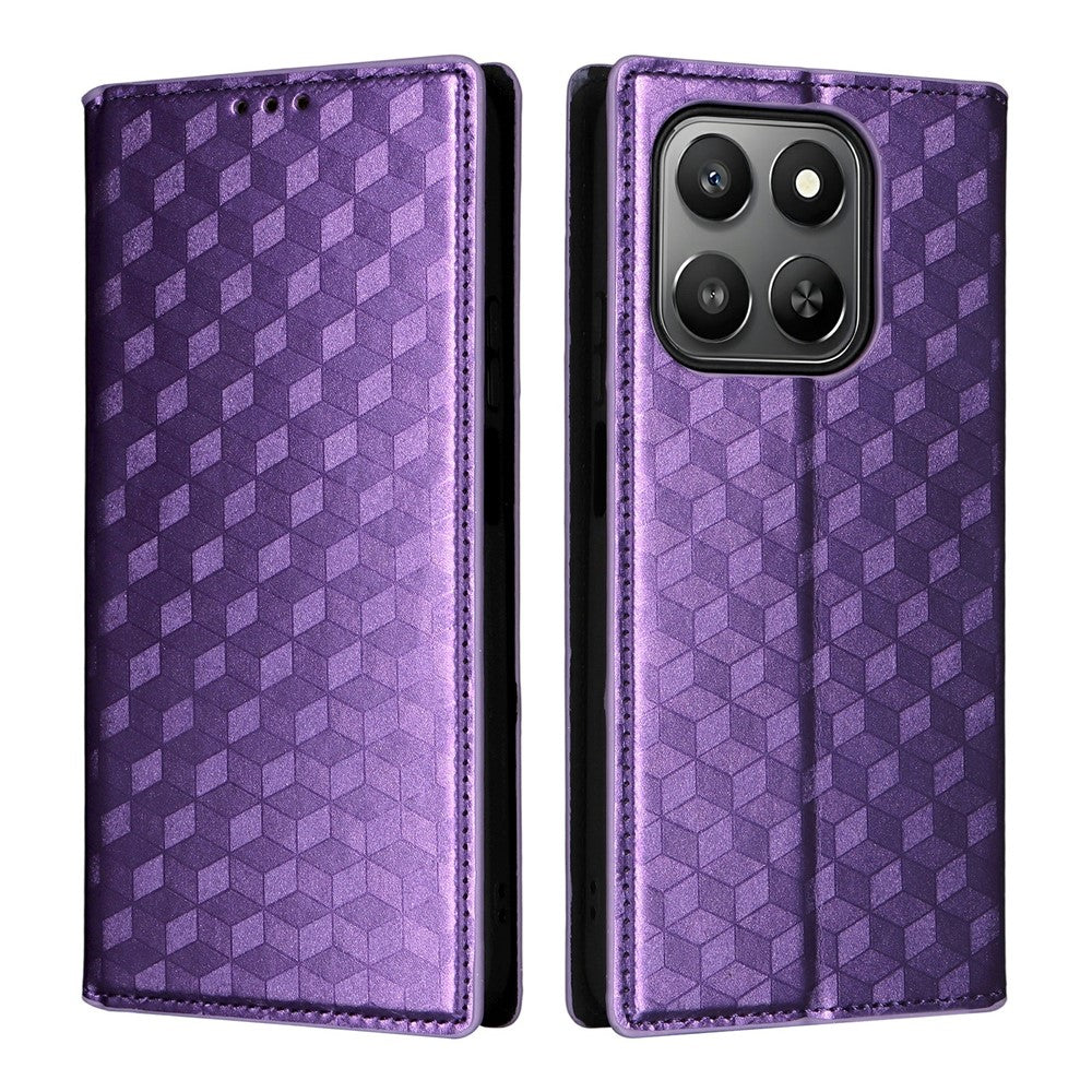 For Honor 400 Smart 5G / 4G / X7d 4G Case Wallet Rhombus Imprinted Leather Phone Cover