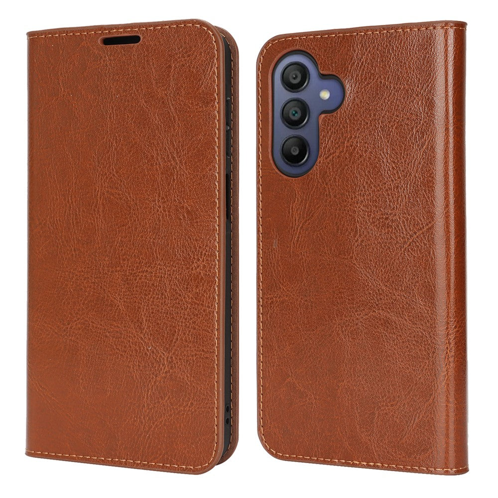 Samsung Galaxy A17 5G / A17 4G-skal, plånboksfodral i läder med Crazy Horse-textur