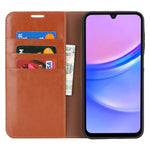 Samsung Galaxy A17 5G / A17 4G-skal, plånboksfodral i läder med Crazy Horse-textur