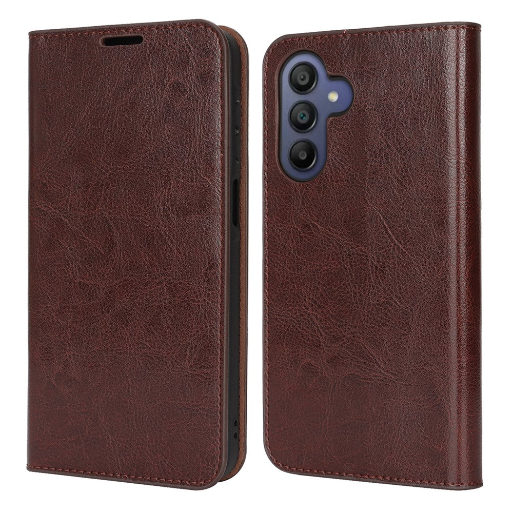 Samsung Galaxy A17 5G / A17 4G-skal, plånboksfodral i läder med Crazy Horse-textur