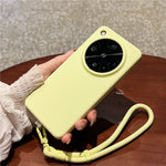For Oppo Find X8 Ultra 5G Case Skin-Friendly Liquid Silicone + PC Phone Cover with Wrist Strap