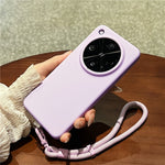 For Oppo Find X8 Ultra 5G Case Skin-Friendly Liquid Silicone + PC Phone Cover with Wrist Strap