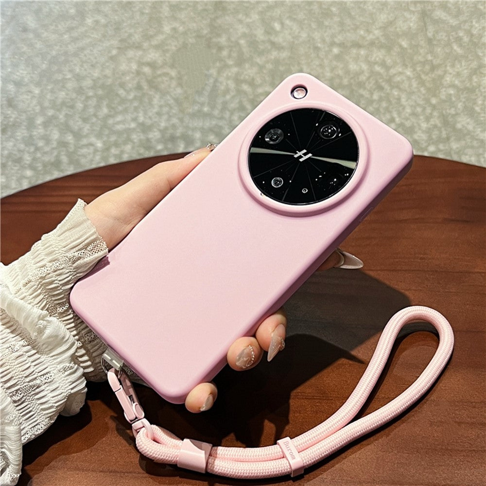 For Oppo Find X8 Ultra 5G Case Skin-Friendly Liquid Silicone + PC Phone Cover with Wrist Strap