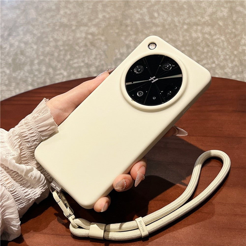 For Oppo Find X8 Ultra 5G Case Skin-Friendly Liquid Silicone + PC Phone Cover with Wrist Strap