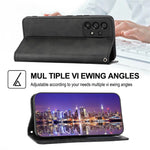 For Samsung Galaxy A72 4G / 5G Full Protection Calf Texture Phone Case PU Leather Wallet Stand Imprinted Rhombus Pattern Cell Phone Cover with Strap