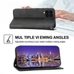 Anti-drop Protective Phone Case For Samsung Galaxy A22 4G (EU Version), Calf Texture PU Leather Imprinted Rhombus Pattern Flip Cover Wallet Stand with Strap