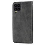 Anti-drop Protective Phone Case For Samsung Galaxy A22 4G (EU Version), Calf Texture PU Leather Imprinted Rhombus Pattern Flip Cover Wallet Stand with Strap