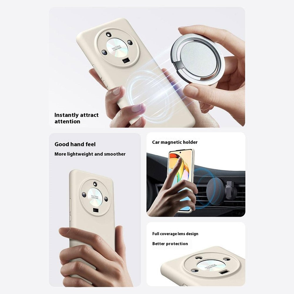 For Honor X50 5G Magnetic Case Precise Cutouts Liquid Silicone + PC Phone Cover