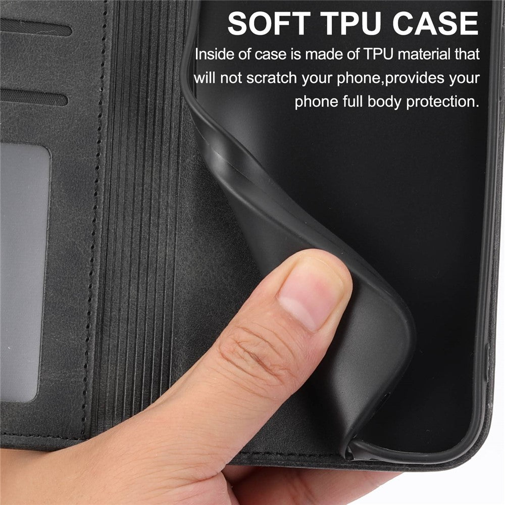 Phone Wallet Case For Samsung Galaxy A03s (164.2mm) Calf Texture PU Leather Stand Imprint Rhombus Pattern Phone Cover with Strap