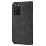 Phone Wallet Case For Samsung Galaxy A03s (164.2mm) Calf Texture PU Leather Stand Imprint Rhombus Pattern Phone Cover with Strap