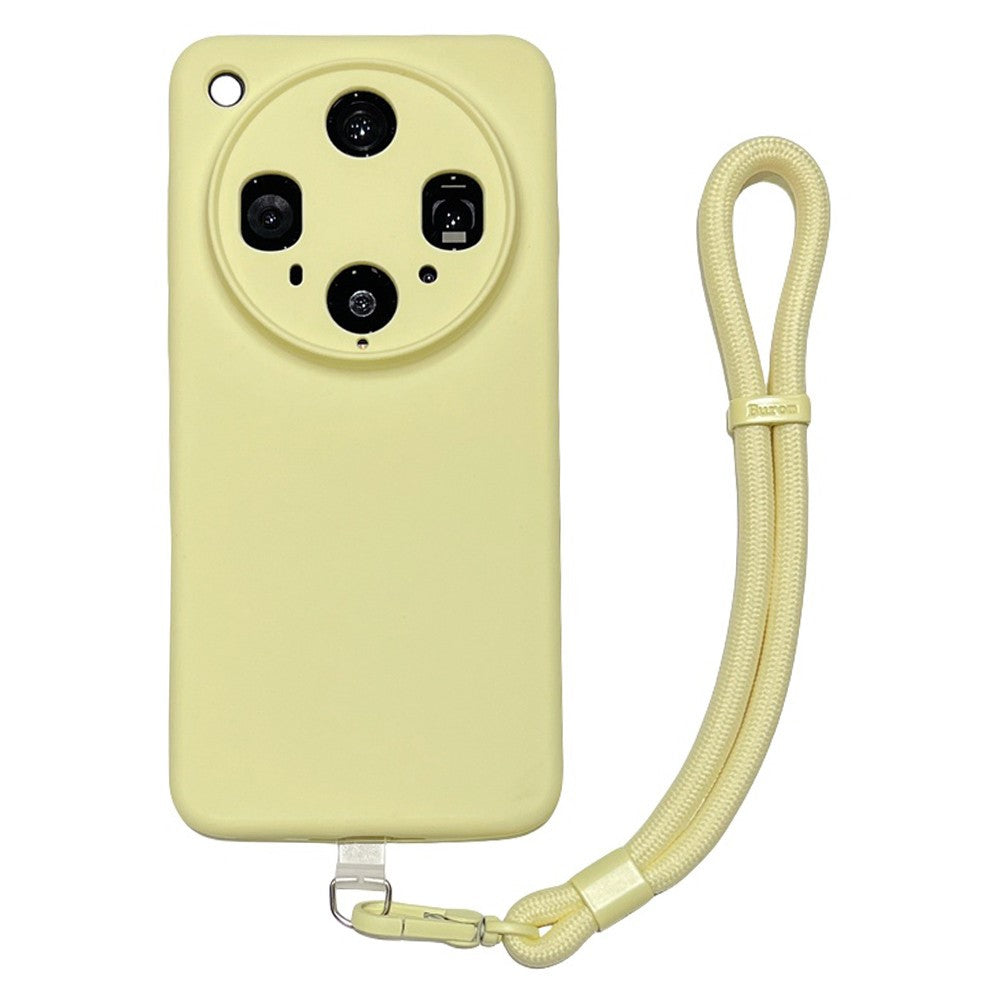 For Oppo Find X8 Ultra 5G Case Precise Cutouts Liquid Silicone + PC Phone Cover with Wrist Strap