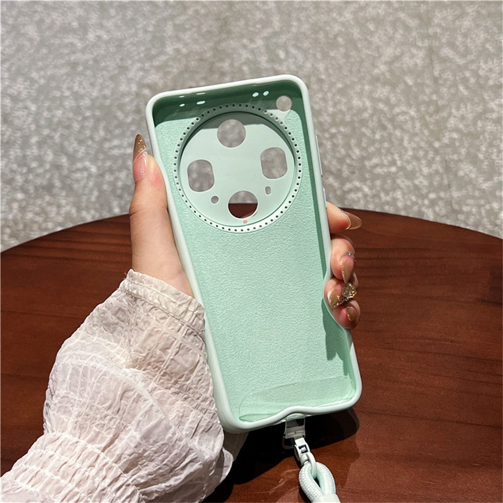 For Oppo Find X8 Ultra 5G Case Precise Cutouts Liquid Silicone + PC Phone Cover with Wrist Strap